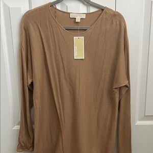 Michael Kors Camel Long Sleeve Blouse